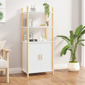 NNEVL Highboard White 60x40x141 cm Engineered Wood