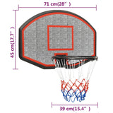 NNEVL Basketball Backboard Black 71x45x2 cm Polyethene