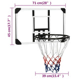 NNEVL Basketball Backboard Transparent 71x45x2.5 cm Polycarbonate