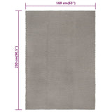 NNEVL Rug Rectangular Grey 160x230 cm Cotton