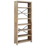 NNEVL 7-Tier Bookcase 80x30x200 cm Solid Wood Acacia