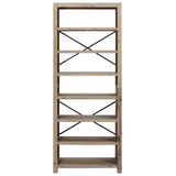 NNEVL 7-Tier Bookcase 80x30x200 cm Solid Wood Acacia