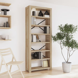 NNEVL 7-Tier Bookcase 80x30x200 cm Solid Wood Acacia
