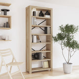 NNEVL 7-Tier Bookcase 80x30x200 cm Solid Wood Acacia