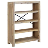 NNEVL 4-Tier Bookcase 80x30x110 cm Solid Wood Acacia