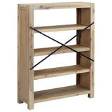 NNEVL 4-Tier Bookcase 80x30x110 cm Solid Wood Acacia