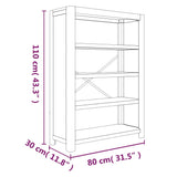 NNEVL 4-Tier Bookcase 80x30x110 cm Solid Wood Acacia