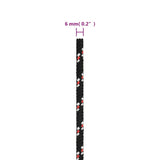 NNEVL Boat Rope Black 6 mm 50 m Polypropylene