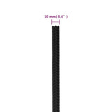 NNEVL Boat Rope Full Black 10 mm 50 m Polypropylene
