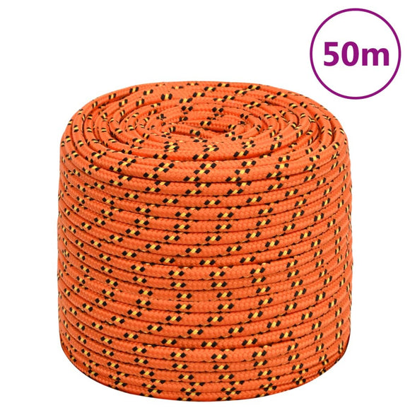 NNEVL Boat Rope Orange 10 mm 50 m Polypropylene