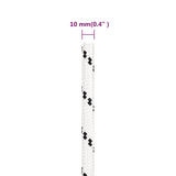 NNEVL Work Rope White 10 mm 100 m Polyester