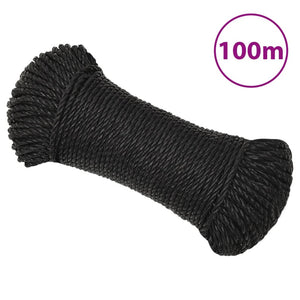 NNEVL Work Rope Black 6 mm 100 m Polypropylene