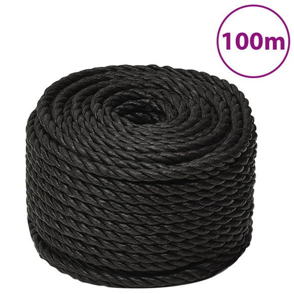 NNEVL Work Rope Black 10 mm 100 m Polypropylene