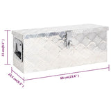 NNEVL Storage Box Silver 60x23.5x23 cm Aluminium