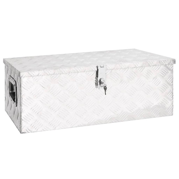 NNEVL Storage Box Silver 80x39x30 cm Aluminium