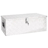 NNEVL Storage Box Silver 80x39x30 cm Aluminium