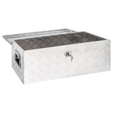 NNEVL Storage Box Silver 80x39x30 cm Aluminium