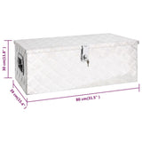 NNEVL Storage Box Silver 80x39x30 cm Aluminium