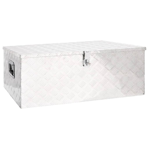 NNEVL Storage Box Silver 100x55x37 cm Aluminium