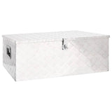 NNEVL Storage Box Silver 100x55x37 cm Aluminium