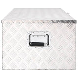 NNEVL Storage Box Silver 100x55x37 cm Aluminium