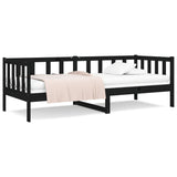 NNEVL Day Bed Black 92x187 cm Single Size Solid Wood Pine