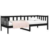 NNEVL Day Bed Black 92x187 cm Single Size Solid Wood Pine