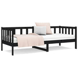 NNEVL Day Bed Black 92x187 cm Single Size Solid Wood Pine