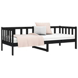NNEVL Day Bed Black 92x187 cm Single Size Solid Wood Pine