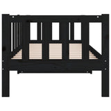 NNEVL Day Bed Black 92x187 cm Single Size Solid Wood Pine