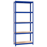 NNEVL 5-Layer Shelves 3 pcs Blue Steel and Engineered Wood