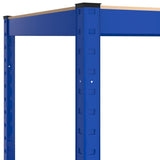 NNEVL 5-Layer Shelves 3 pcs Blue Steel and Engineered Wood