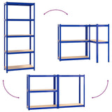 NNEVL 5-Layer Shelves 3 pcs Blue Steel and Engineered Wood