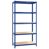 NNEVL 5-Layer Shelves 2 pcs Blue Steel and Engineered Wood