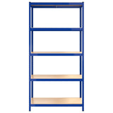 NNEVL 5-Layer Shelves 2 pcs Blue Steel and Engineered Wood