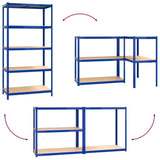 NNEVL 5-Layer Shelves 2 pcs Blue Steel and Engineered Wood