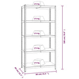NNEVL 5-Layer Shelves 2 pcs Blue Steel and Engineered Wood
