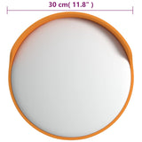 NNEVL Outdoor Convex Traffic Mirror Orange Ø30 cm Polycarbonate