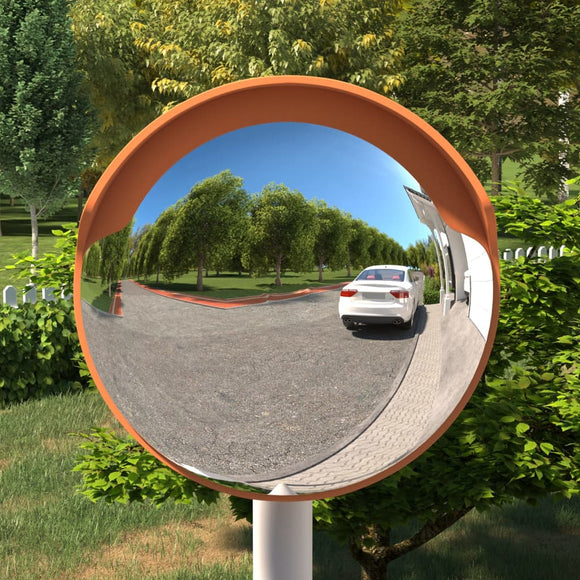 NNEVL Outdoor Convex Traffic Mirror Orange Ø30 cm Polycarbonate
