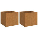 NNEVL Planters 2 pcs 42x40x39 cm Corten Steel