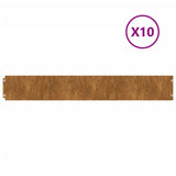 NNEVL Lawn Edgings 10 pcs 15x103 cm Flexible Corten steel