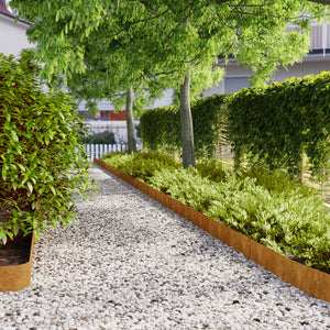 NNEVL Lawn Edgings 10 pcs 15x103 cm Flexible Corten steel