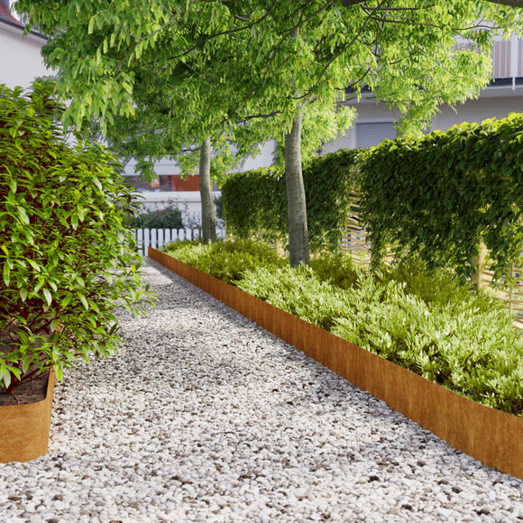 NNEVL Lawn Edgings 10 pcs 20x103 cm Flexible Corten steel