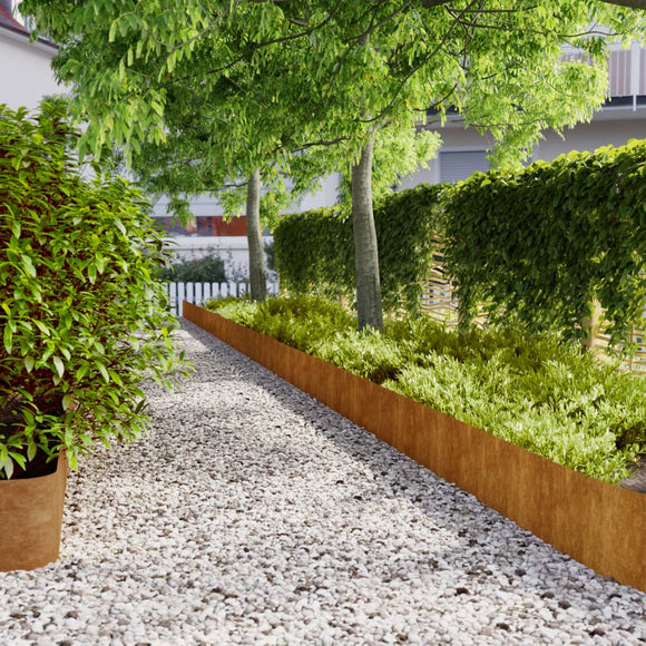 NNEVL Lawn Edgings 10 pcs 25x103 cm Flexible Corten steel
