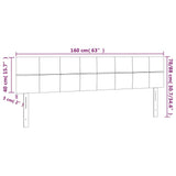 NNEVL Headboards 2 pcs Black 80x5x78/88 cm Fabric