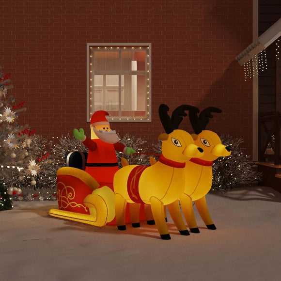 NNEVL Christmas Inflatable Santa and Reindeer Decoration LED 130 cm