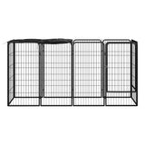 NNEVL 10-Panel Dog Playpen Black 50x100 cm Powder-coated Steel