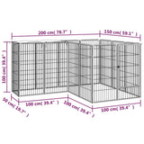 NNEVL 14-Panel Dog Playpen Black 50x100 cm Powder-coated Steel