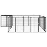 NNEVL 26-Panel Dog Playpen Black 50x100 cm Powder-coated Steel