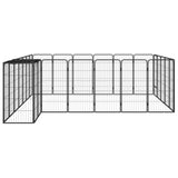 NNEVL 26-Panel Dog Playpen Black 50x100 cm Powder-coated Steel